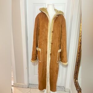 Manteaux Manteaux Long Tan Faux Shearling Coat